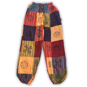 Nomad Sari - Paddestoelbroeken - Blockprint Designs - Oranje Tinten (105x127cm) S/M