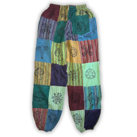 Nomad Sari - Paddestoelbroeken - Blockprint Designs - Groene Tinten (105x127cm) S/M