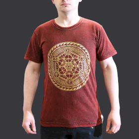 Kleine Steen Gewassen T-shirt - Chakra - Kastanjebruin