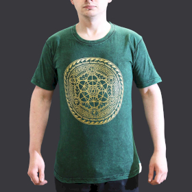 Kleine Steen Gewassen T-shirt - Chakra - Groen