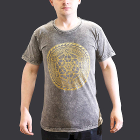 Kleine Steen Gewassen T-shirt - Chakra - Donkergrijs