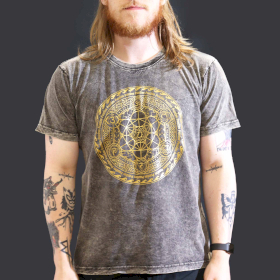 Grote Steen Gewassen T-shirt - Chakra - Donkergrijs