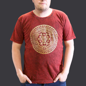 Extra Grote Steen Gewassen T-shirt - Chakra - Kastanjebruin