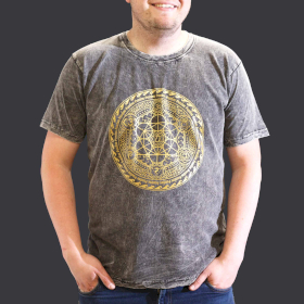 Extra Grote Steen Gewassen T-shirt - Chakra - Donkergrijs
