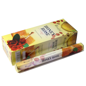 6x Aromatika Houtskoolvrije Hexa-Inceense - Honing Roos