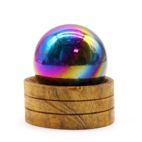 Edelsteen Kristallen Bol 50mm - Amethist Aura met Standaard