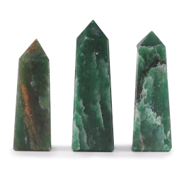 3x Edelsteen Obelisk Punt ca. 5 cm – Indiase Jade