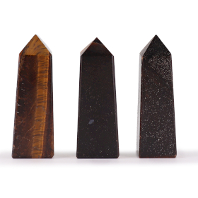3x Edelsteen Obelisk Punt ca. 5 cm – Tijgeroog