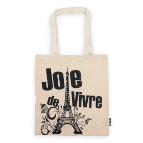 10x Iconische Basic Draagtas - Joie de Vivre - (40x36cm) - Naturel 4oz