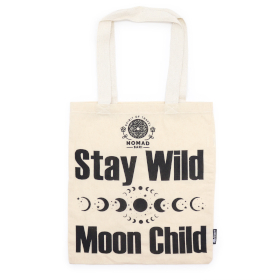 10x Iconische Basic Draagtas - Blijf Wild, Maankind - (40x36cm) - Naturel 4oz