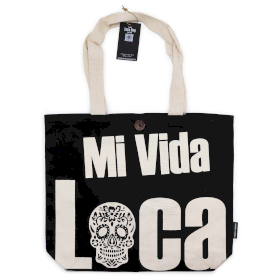 Iconische Classic Draagtas - Mi Vida Loca - Zwart Naturel 10oz (36x43x10cm)