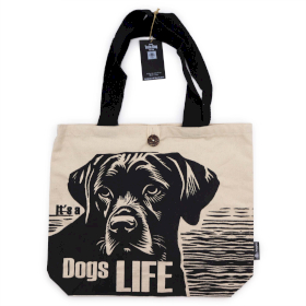 Iconische Classic Draagtas - Het is een Hondenleven - Wit 10oz (36x43x10cm)