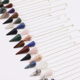 36x Pendulum Starterset Edelstenen (12x 3 Kristallen) 4 cm – Zeszijdige Piramides