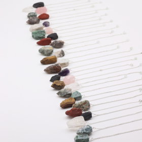 36x Pendulum Starterset Edelstenen (12x 3 Kristallen) 4 cm – Ruwe Kristallen