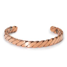 6x Massieve Koperen Mannenarmbanden met Magneten (assorti)