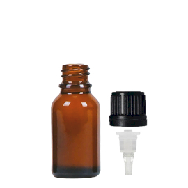 156x 15ml Bruine Glazen Druppelfles met TE Druppeldop