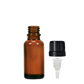 156x 20ml Bruine Glazen Druppelfles met TE Druppeldop