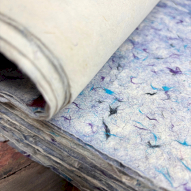 10x Lokta Craft / Inpakpapier (51x76cm) - Blauwe Katoen