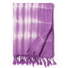 4x Boho Java Art Sjaal – Lavendelstrepen & Motief – 62x200cm