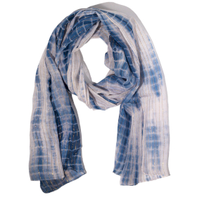 Nomad Sari - Zomersjaal - 180x50cm - Party Shine - Gedempt Blauw