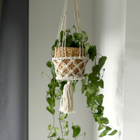 Macramé Plantpot Houder - Single - Kleine Pot