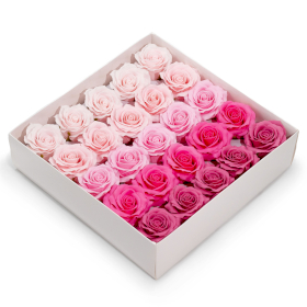 25x Ambachtelijke Zeepbloem –  Romantische Roos – Geleidelijk Kleurenpalet – Roze Blush