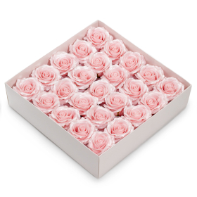 25x Ambachtelijke Zeepbloem – Alleen Decoratieve Roos – Met Zijden Rand – Roze Blush