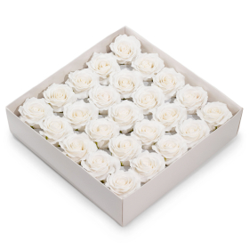 25x Ambachtelijke Zeepbloem - Romantische Roos – Wit