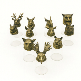 Ondersteboven Shotglazen (25 ml) – Bos en Mystieke Wezens – Antiek Brons