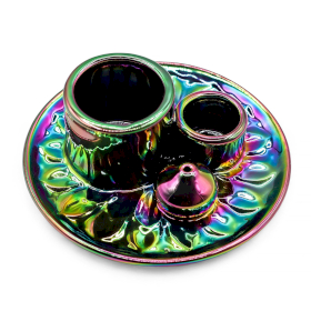 Palo Santo Stick & Smudge Houder – Mandala – Metallic Regenboog