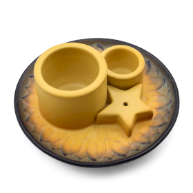 Palo Santo Stick & Smudge Houder – Mandala – Zand & Grijs