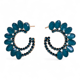 Zeegroen - Vintage Glas - Lus - Oorbellen