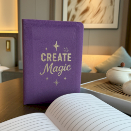 Fluwelen Notitieboek 80blz – Create Magic Paars