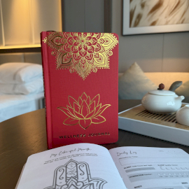 Wellnessdagboek 120blz – Golden Mandala Rood
