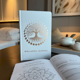 Wellnessdagboek 120blz – Rose Gold Tree of Life Wit