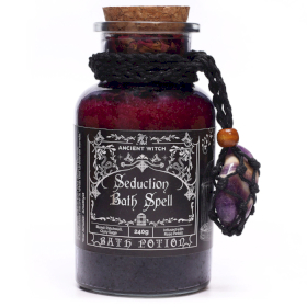 4x Oude Heks Bad Toverdrank & Amethist Kristal Amulet - Verleiding
