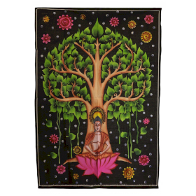 Katoenen Wanddecoratie (70x110cm) - Boeddha Bodhi Boom