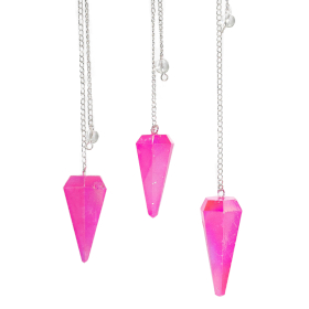 Zeszijdige Pendel – Aurora Kristal Roze – 4 cm