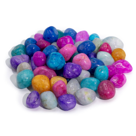 Bulk Behandelde Gemengde Crackle Kwarts - 1kg (ongeveer 70 stenen)