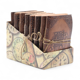 8x Esoterisch Leren Notitieboekje – Medium Assorti (5×3,5