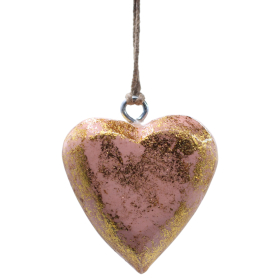 50x Grote Decoratieve Houten Harten – Roségoud (50) – in Displaypot