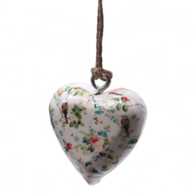 50x Grote Decoratieve Houten Harten – Victoriaanse Bloem (50) – in Displaypot