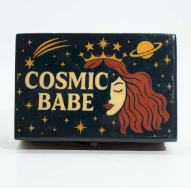 Middelgrote Geëmailleerde Doos – Cosmic Babe