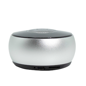 Mini Speaker Met Mandala-Lichteffect – Zilver
