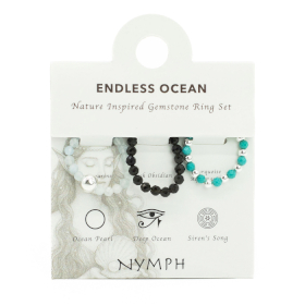 3x Nymph Spirit Edelsteen Ringenset – Eindeloze Oceaan