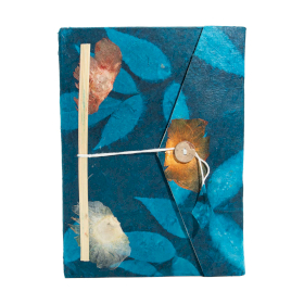 Grote Lokta Bloemen Notitieboek (21×15 cm, 45 blz) – Nachtblauw