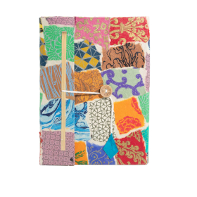 Groot Lokta Patchwork Notitieboek (21×15 cm, 45 blz) – Multicolor