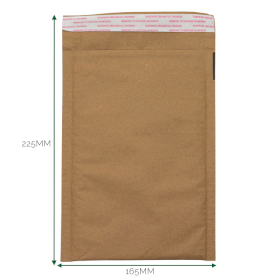 30x Kraft Gevoerde Honingraat Envelop (165 × 225 + 40 mm)