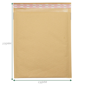 30x Kraft Gevoerde Luchtkussen Envelop (235 × 275 + 40 mm)