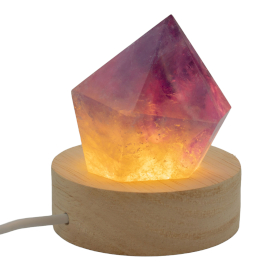 3x 6 cm Ronde Houten USB LED Standaard - Koel/Warm/Daglicht